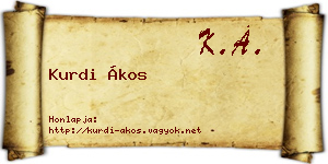 Kurdi Ákos névjegykártya